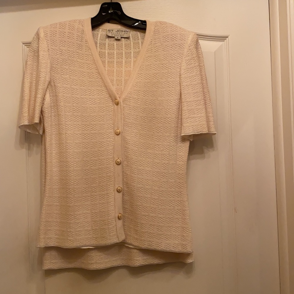 St John Collection 2 piece cream knit suit